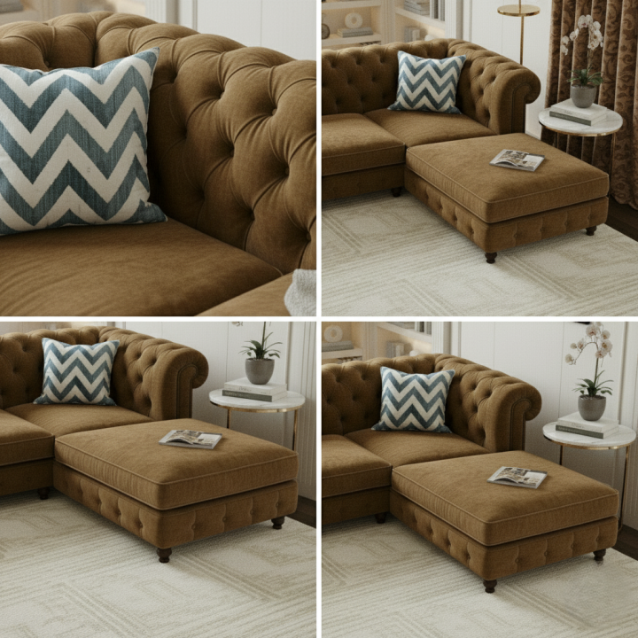 Obli Nexo L-Shape Two-Tone Leather Sofa OBLI-991