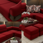 Obli Lono L-Shape Signature Fabric Sectional OBLI-1300