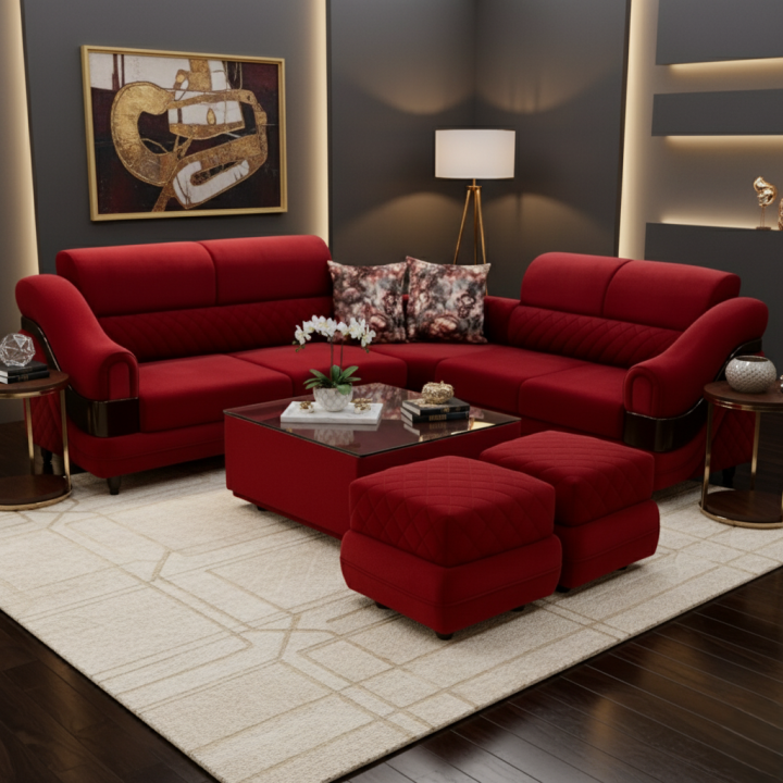 Obli Lono L-Shape Signature Fabric Sectional OBLI-1300