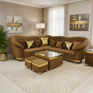 Obli Zova L-Shape Designer Velvet Lounge OBLI-1202