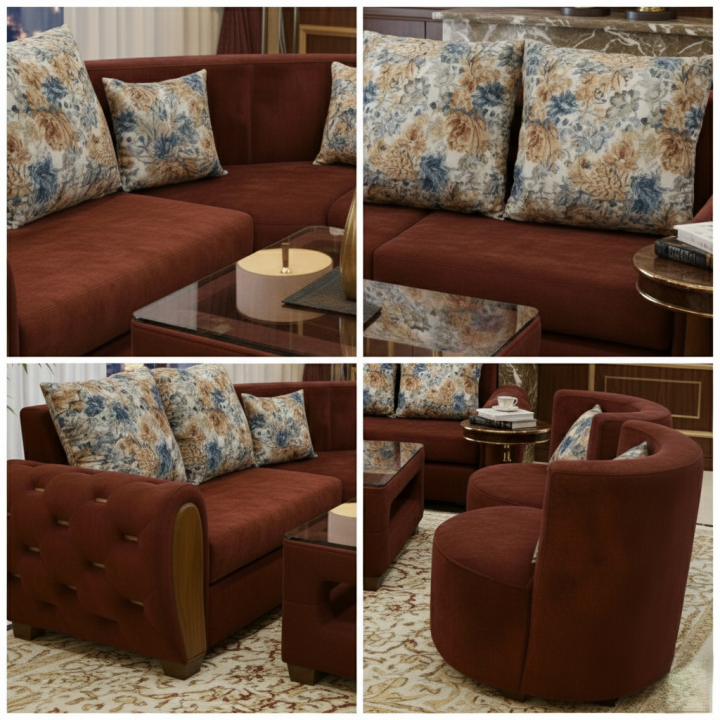 Obli Rofa L-Shape Chesterfield Sectional Sofa OBLI-440