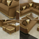 Obli Zova L-Shape Designer Velvet Lounge OBLI-1202