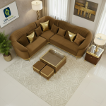 Obli Zova L-Shape Designer Velvet Lounge OBLI-1202