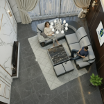 . Obli Mono L-Shape Structured Leather Sofa OBLI-1000